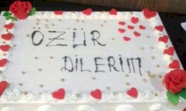 'ÖZÜR DİLERİM' YAZILI PASTAYLA YARGILANMAKTAN KURTULDU!