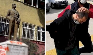 3 FARKLI OKULDA ATATÜRK BÜSTÜNE SALDIRAN ŞÜPHELİNİN 29 YILA KADAR HAPSİ İSTENDİ